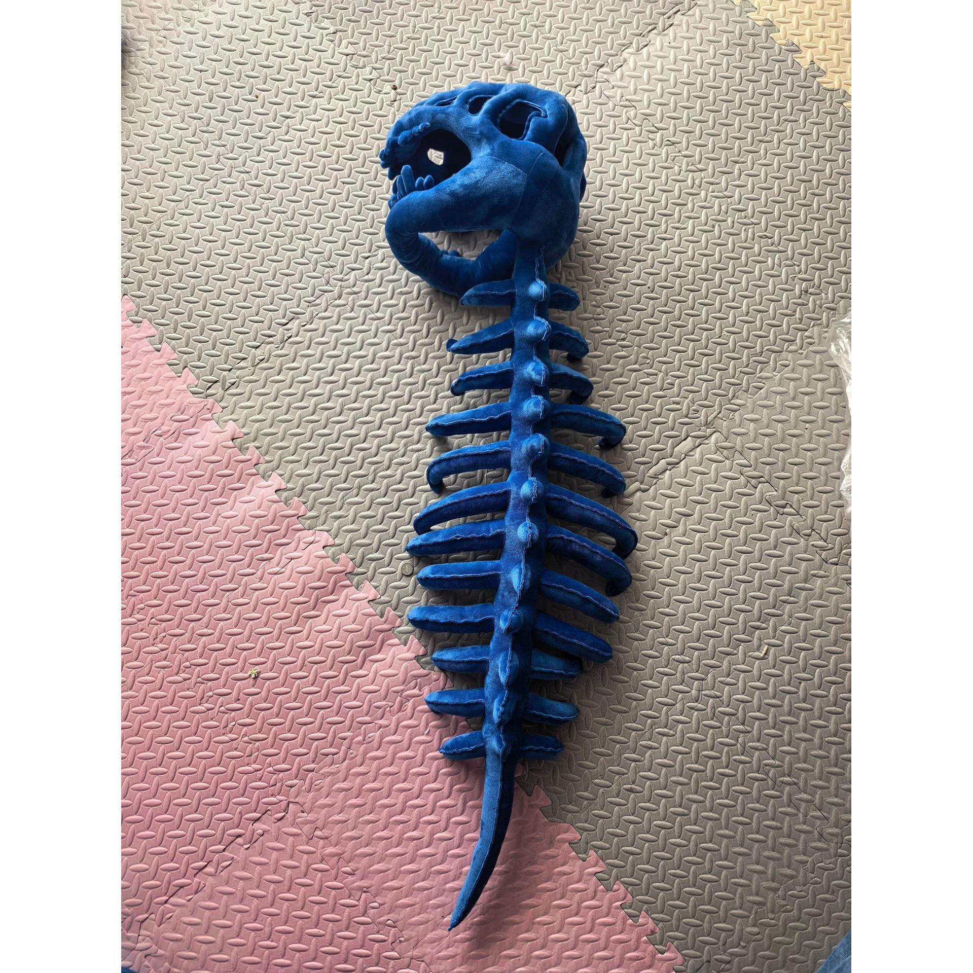 Soft Dinosaur Skeleton Costume – Plush Wearable Skull and Spine Design