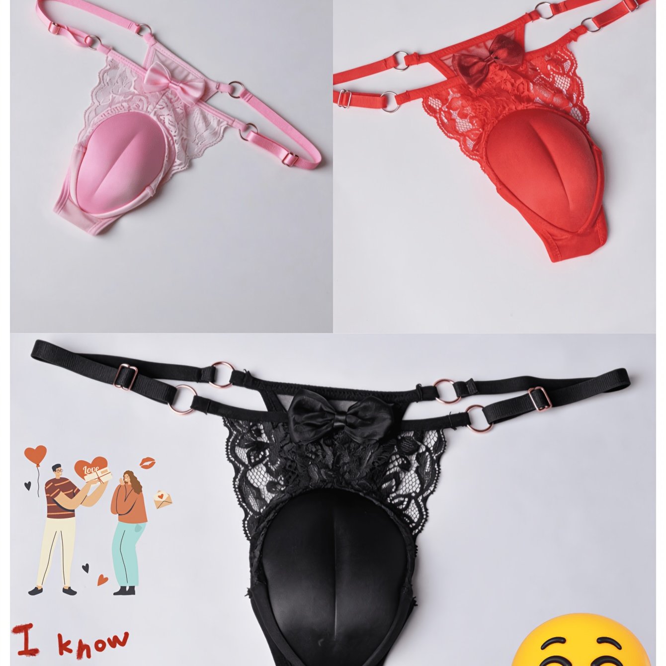 Sheer Lace Padded Thong Set for Cosplay and Themed Parties