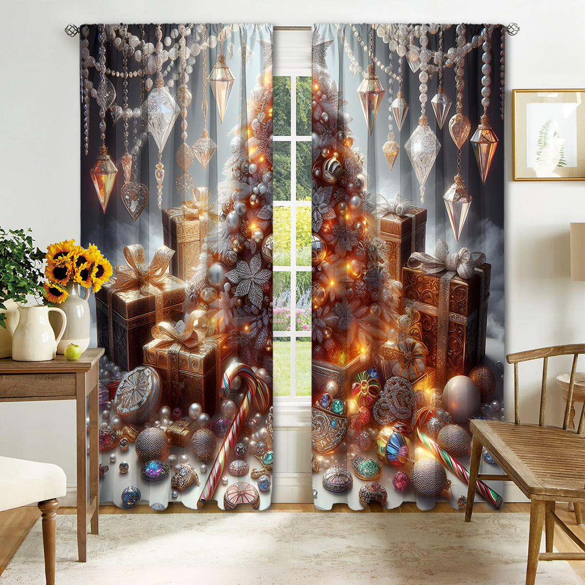Christmas Curtain 3d Printing Curtain