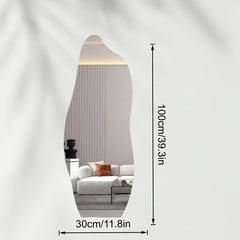 Frameless acrylic full-length mirror with adhesive backing