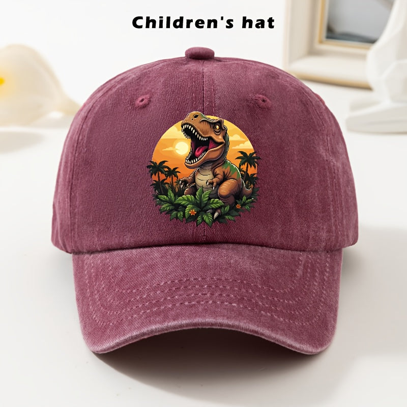 Dinosaur Print Adjustable Baseball Cap for Kids and Teens