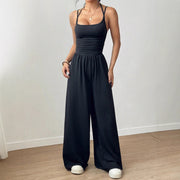 Elegant Black Wide-Leg Camisole Jumpsuit for Women