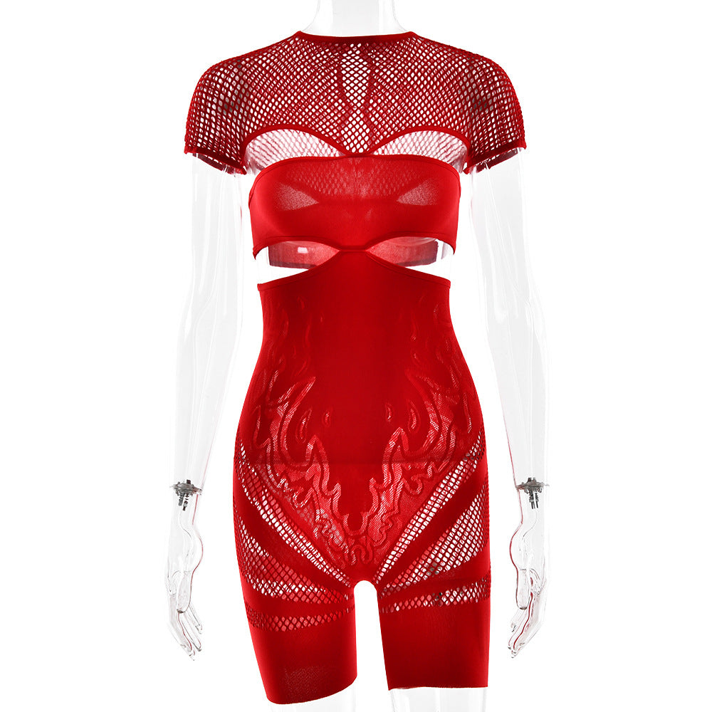 Sexy Hollow-Out See-Through Summer Romper