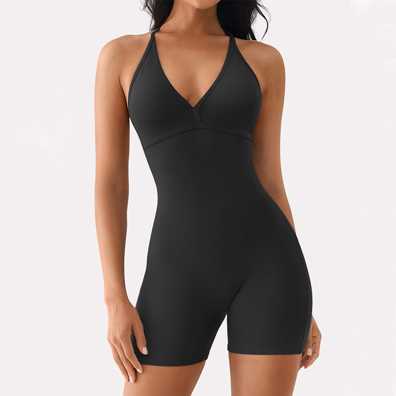 Backless Nude-Feel Long Sleeve Yoga Jumpsuit
