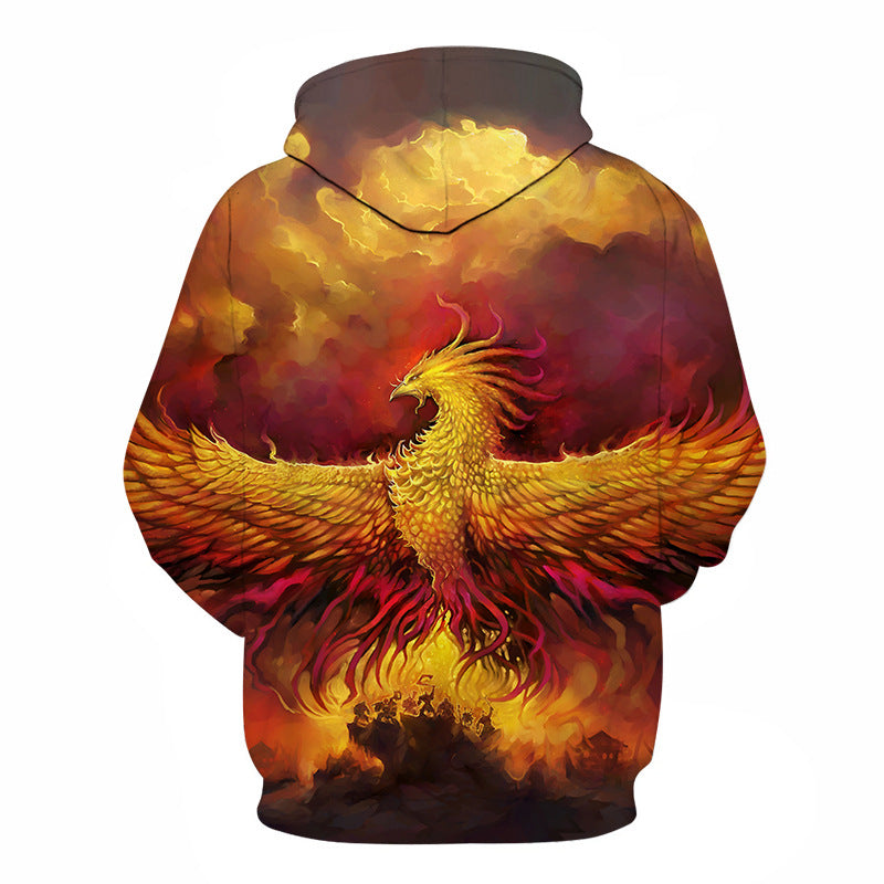Flame Phoenix 3D Casual Loose Hoodie