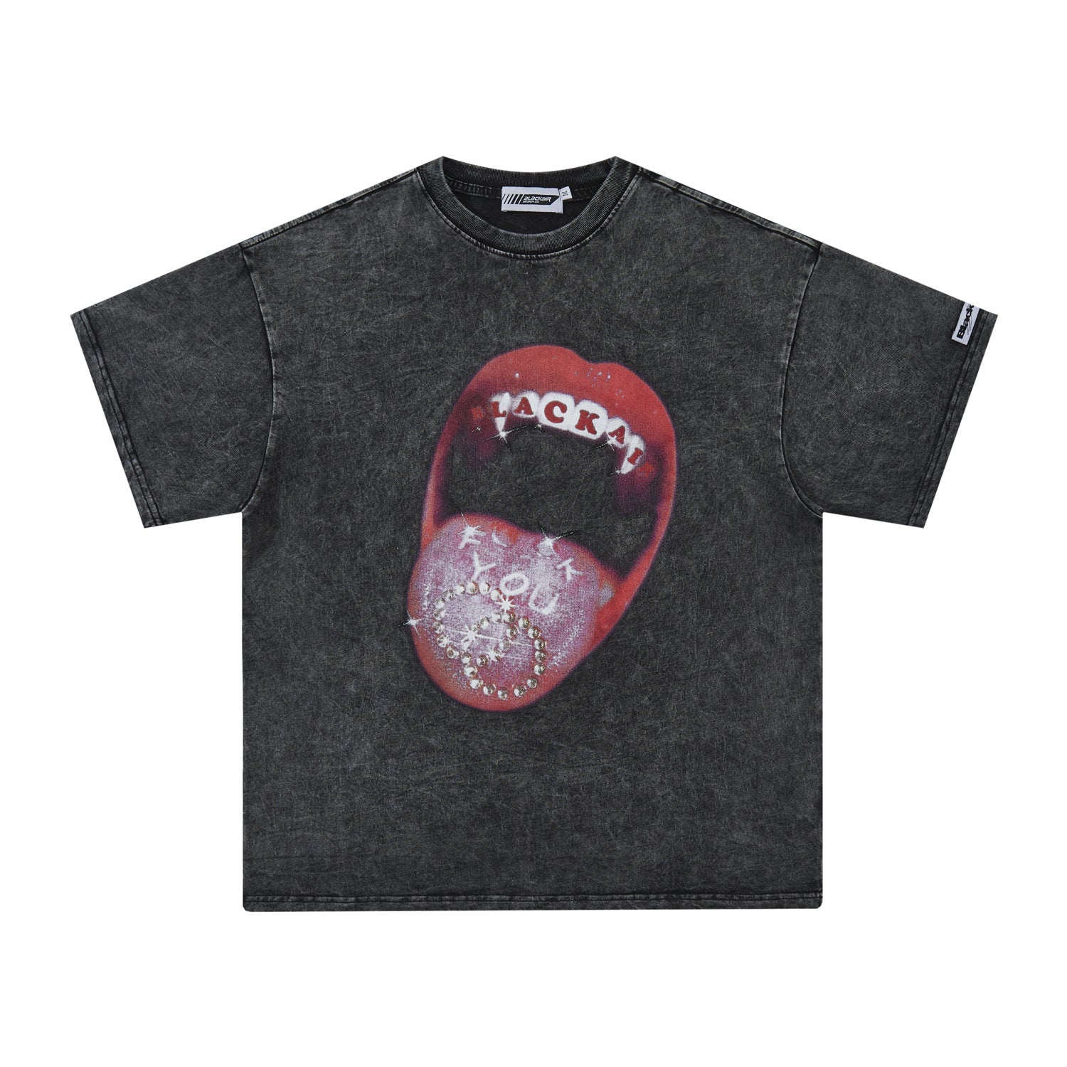 Retro Red Lips Print Men's Casual Streetwear T-Shirt