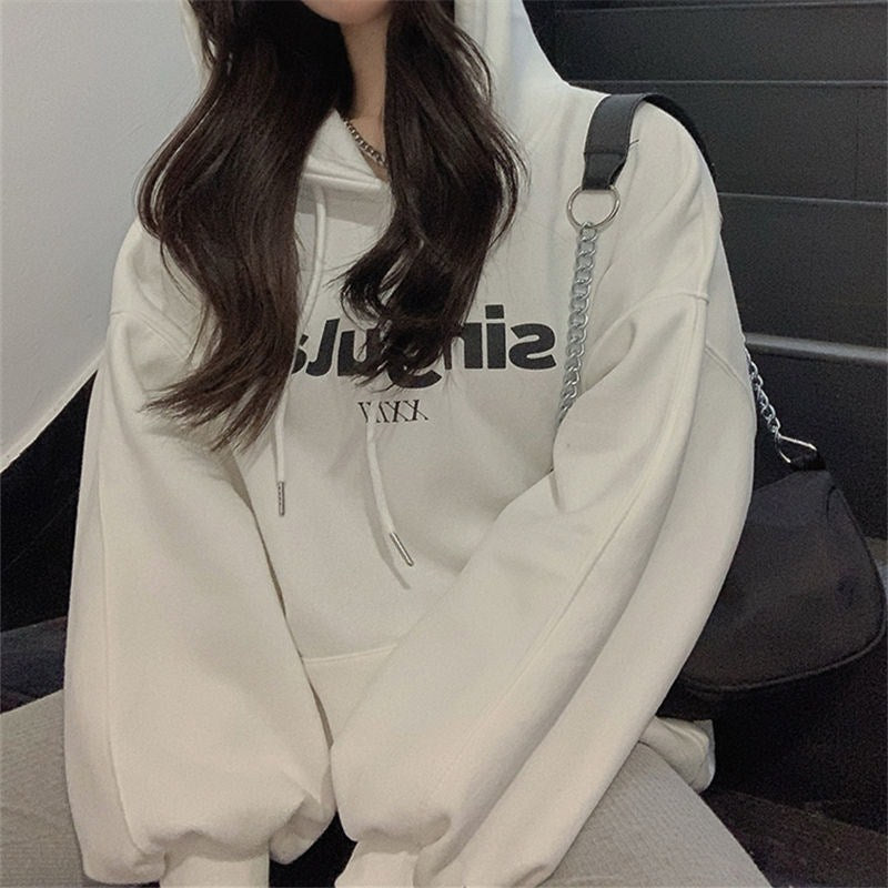 Women's Cozy Loose Fit Hooded Sweatshirt Coat