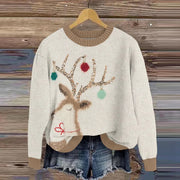 Festive 3D Elk Christmas Sweatshirt for Men