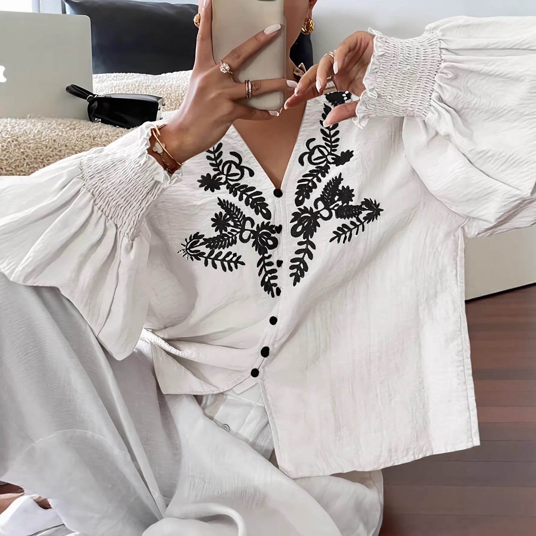 Autumn New Style Fashion Single-Breasted Long-Sleeve Shirt For Women