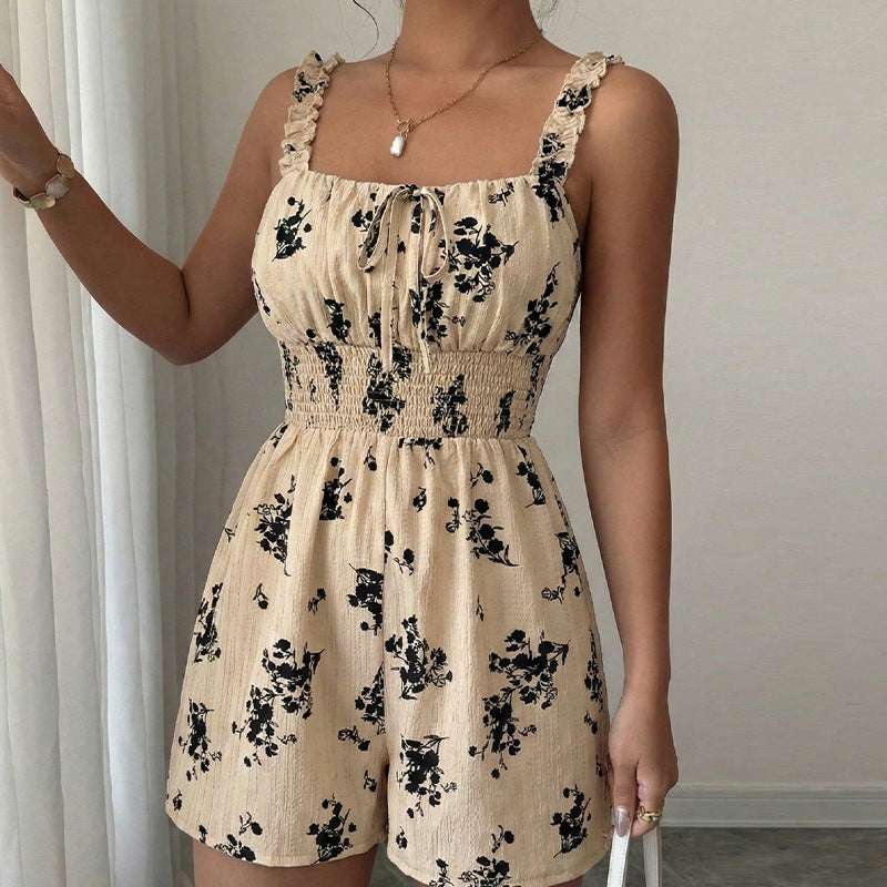Women's Fashionable Suspender Waist Jumpsuit