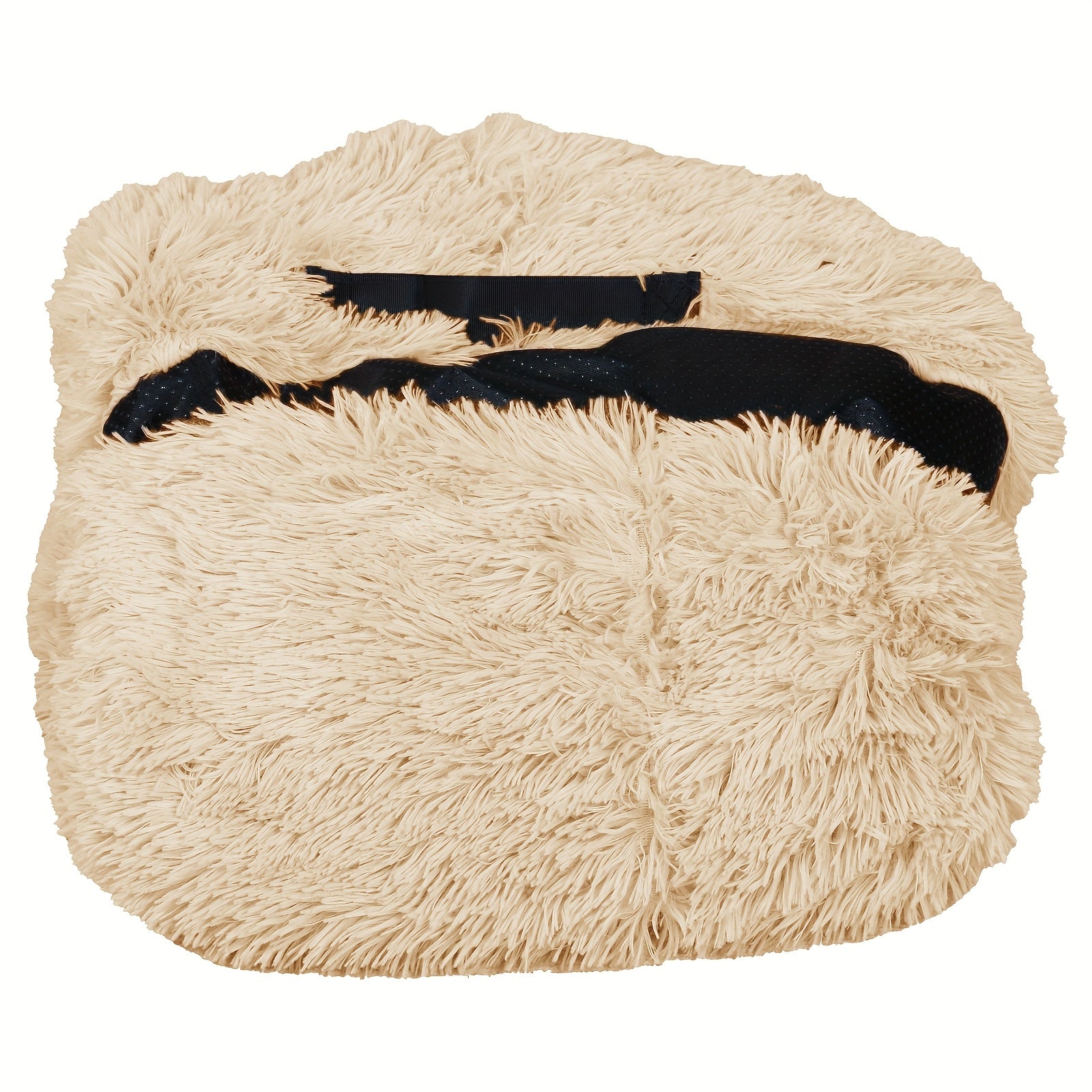 Yaem Human & Dog Bed For People & Pets - Orthopedic Washable Faux Fur Oval Pet Bed With Plump Pillow & Blanket, Non-Slip Bottom & Storage Bag, Grey - Fits Medium/Large/Small Dogs, Cozy Nap Spot, Co...