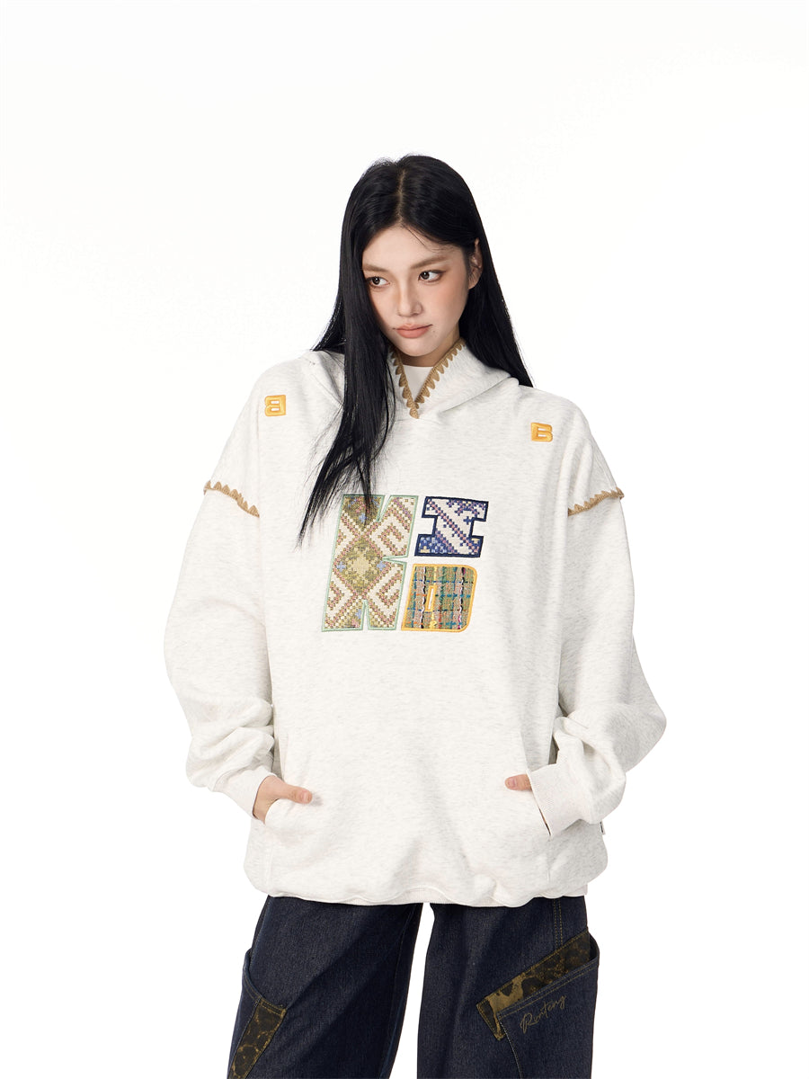 Retro Colorblock Stripe Stand Collar Hooded Coat