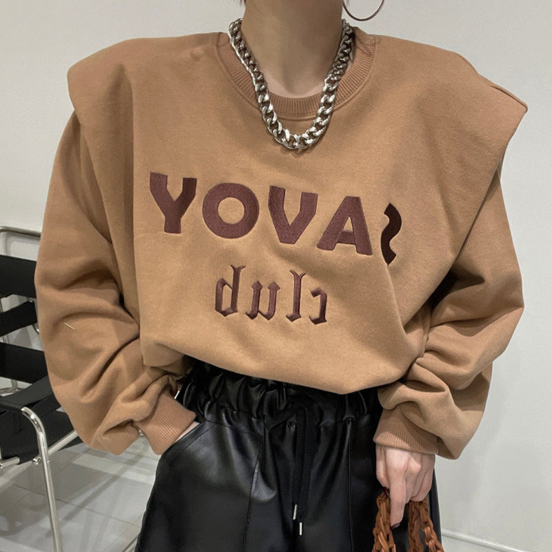 Cozy Long-Sleeve Padded Pullover Sweater
