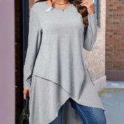 Plus Size Long Sleeve Autumn Top – Cozy, Loose Fit, Winter Warm