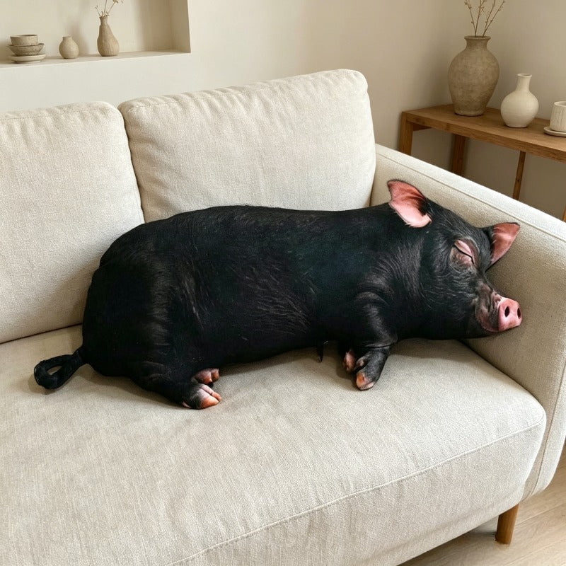 Realistic Pig, Cow and Panda Shaped Throw Pillow