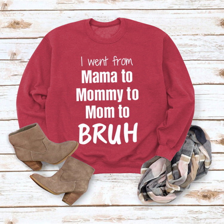 Comfy Letter Print Round Neck Loose Women's Sweater