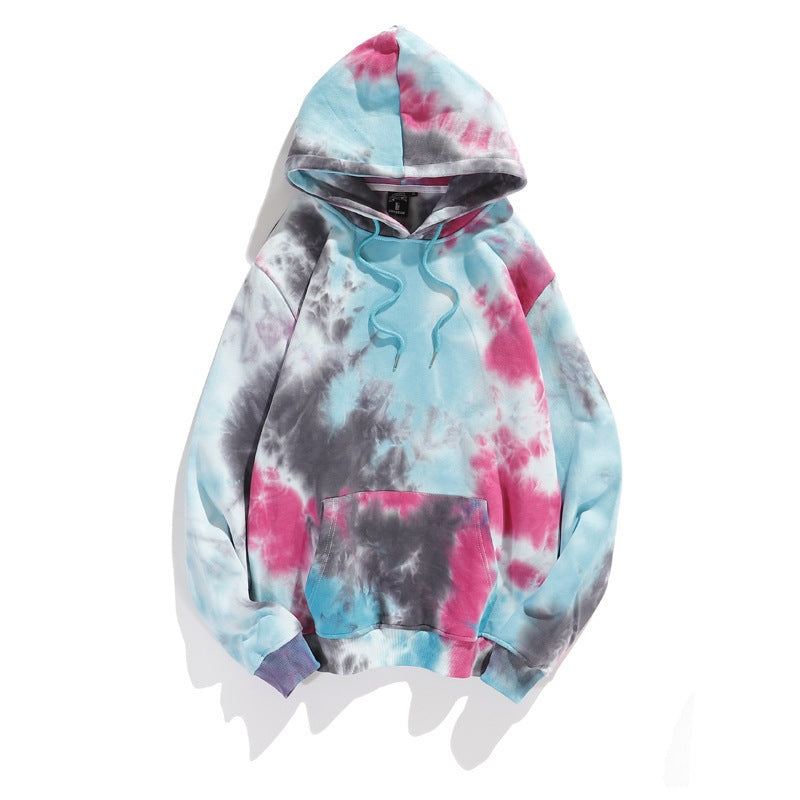 Dark Gradient Tie-Dye Oversized Streetwear Hoodie