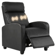Breathable PU Leather Recliner Chair with Massage and Footrest – Single Small Sofa
