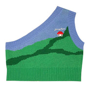 Women's Short Vest Landscape Embroidery Jacquard Knitted Vest