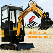 [NJ/GA/TX/CA Warehouse Pickup] 1-ton Mini Excavator, Compact Digger with A 13.5 HP EPA Gasoline Engine And A Removable Cab, Suitable for Demolition, Trenching, And Yard Improvements, Suitable for All Seasons