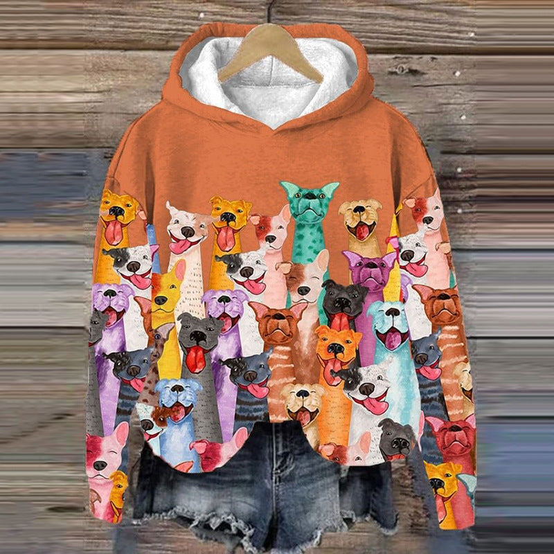 Cozy 3D Digital Print Drop-Shoulder Casual Pullover Sweater