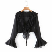 Women's Sheer Striped V-Neck Sunscreen Cardigan