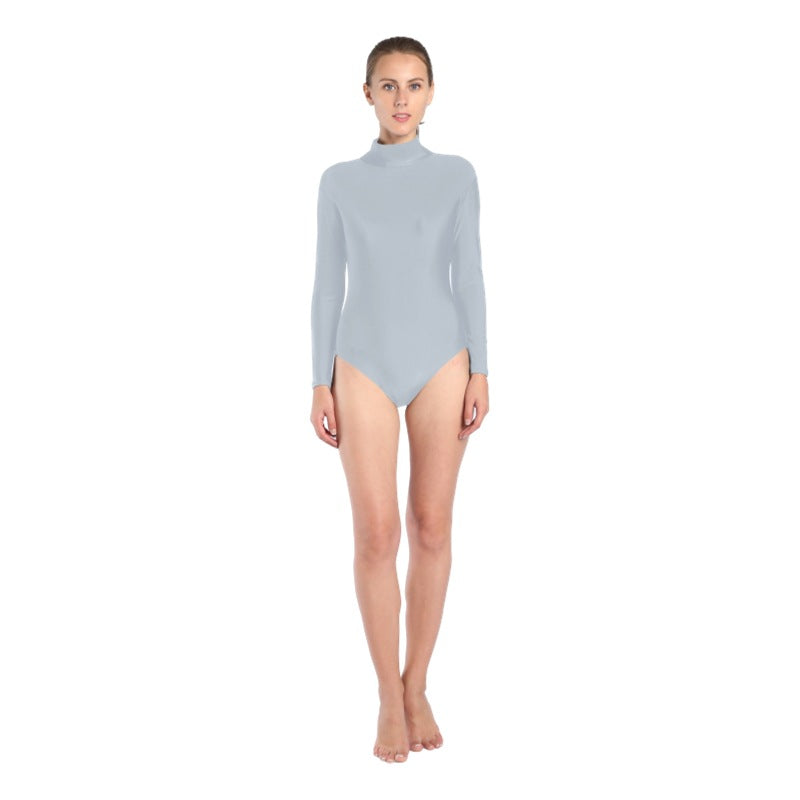 Women's Short Small Turtleneck Dancing Dress Back Zipper Tights