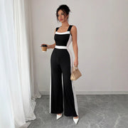Chic Color-Block Wide-Leg Sleeveless Jumpsuit