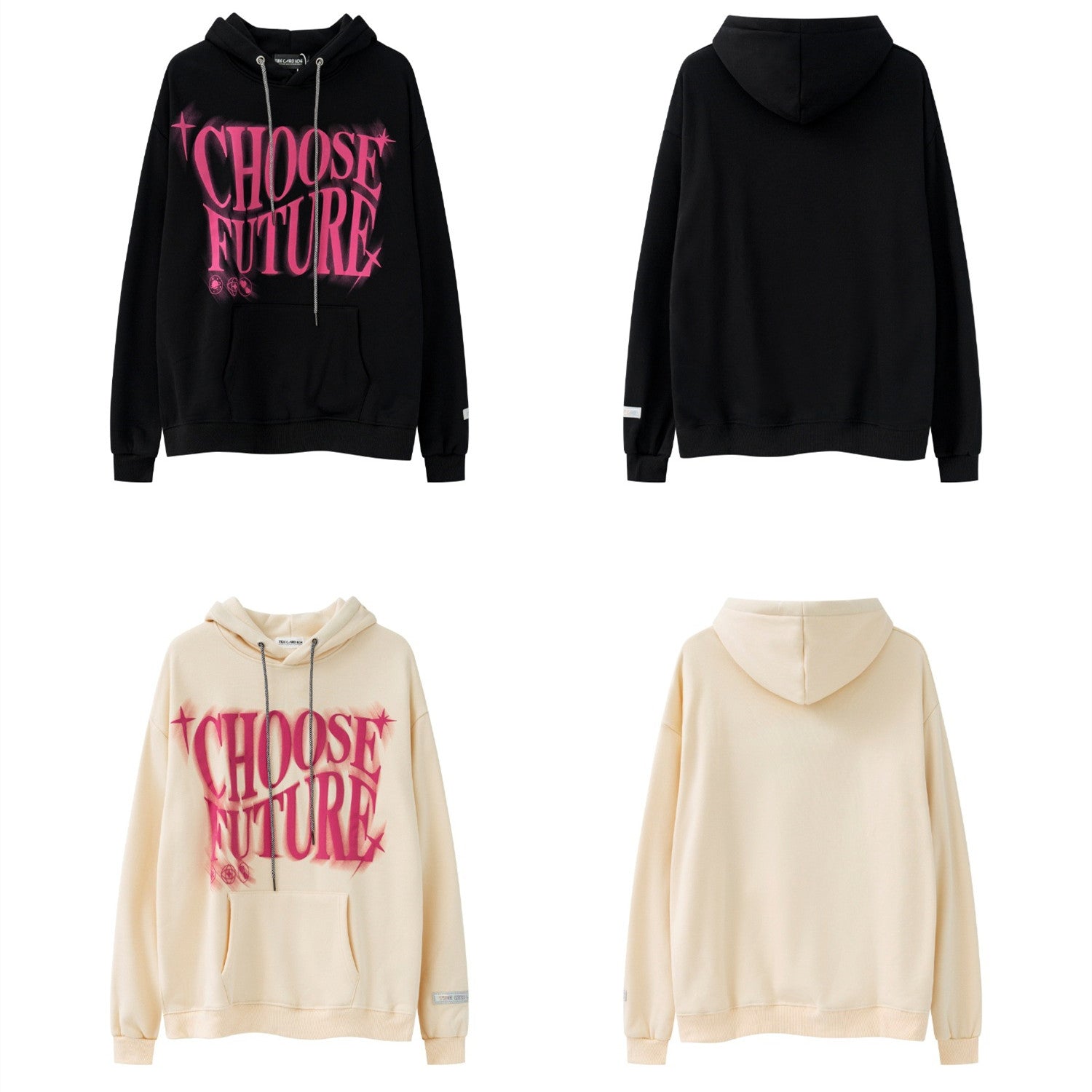 Trendy Foaming Letter Couple Hoodie for Streetwear Style