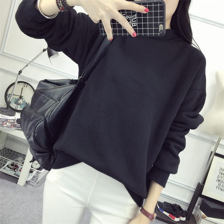Women's Cozy Plush Pullover Hoodie with Standing Collar