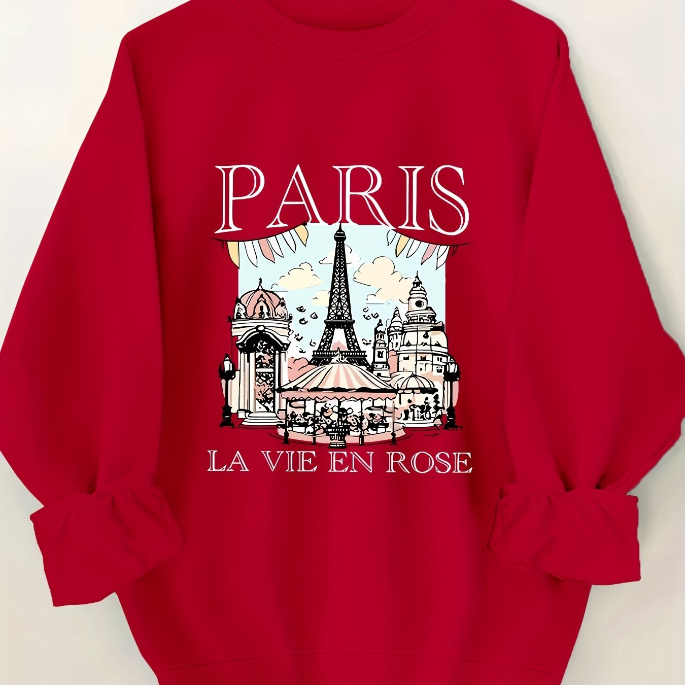 Plus Size Round Neck Letter Print Sweatshirt