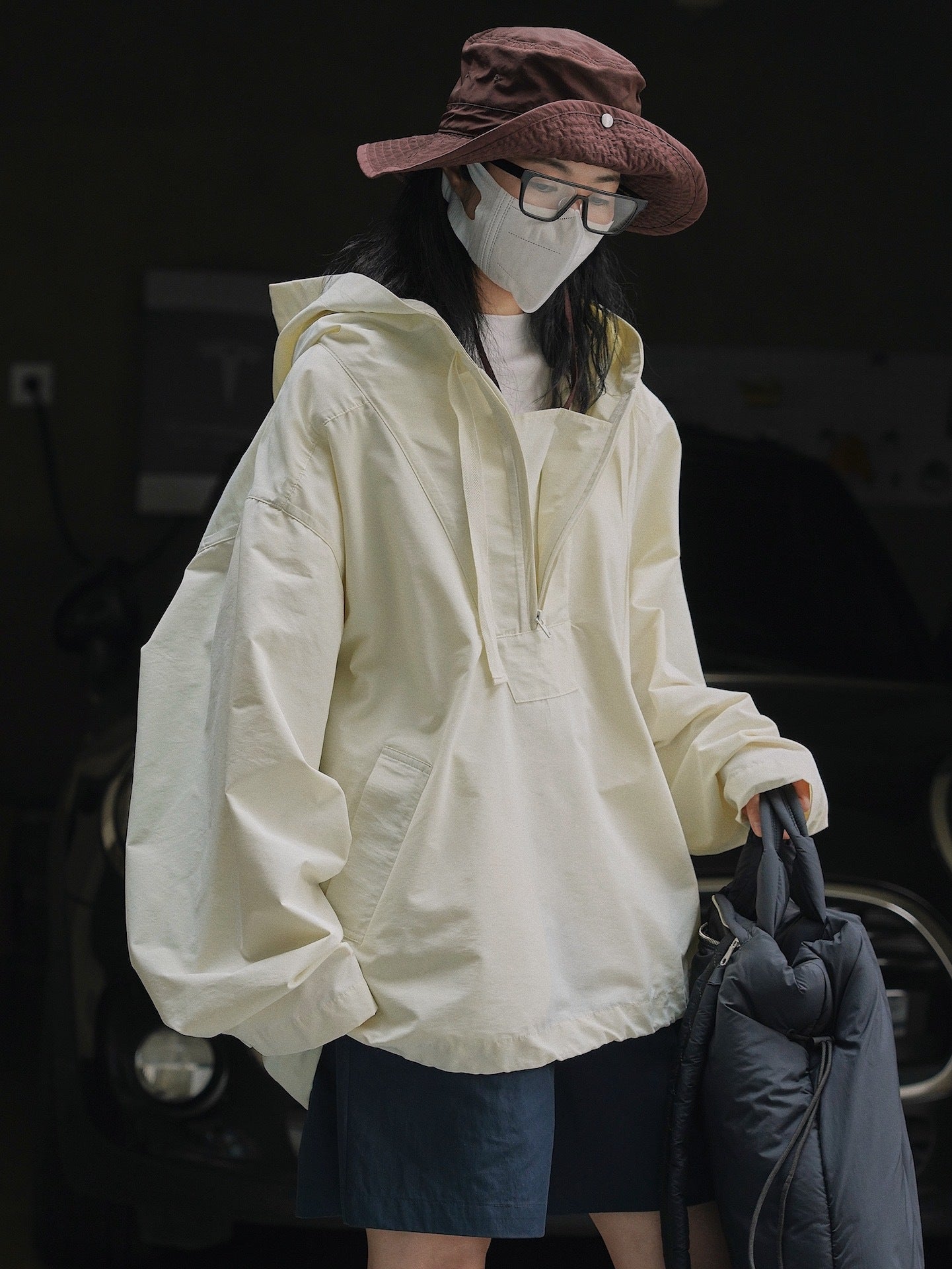 Korean Style Slim Hooded Windbreaker Jacket