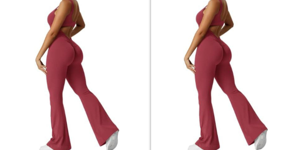 YEOREO Women's Sleeveless Flare Jumpsuit