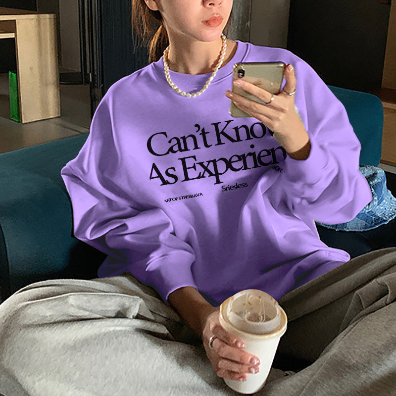 Fleece-Lined Vintage Casual Pullover Sweatshirt