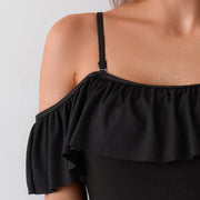 Chic Ruffled Strap One-Piece Bikini Swimsuit