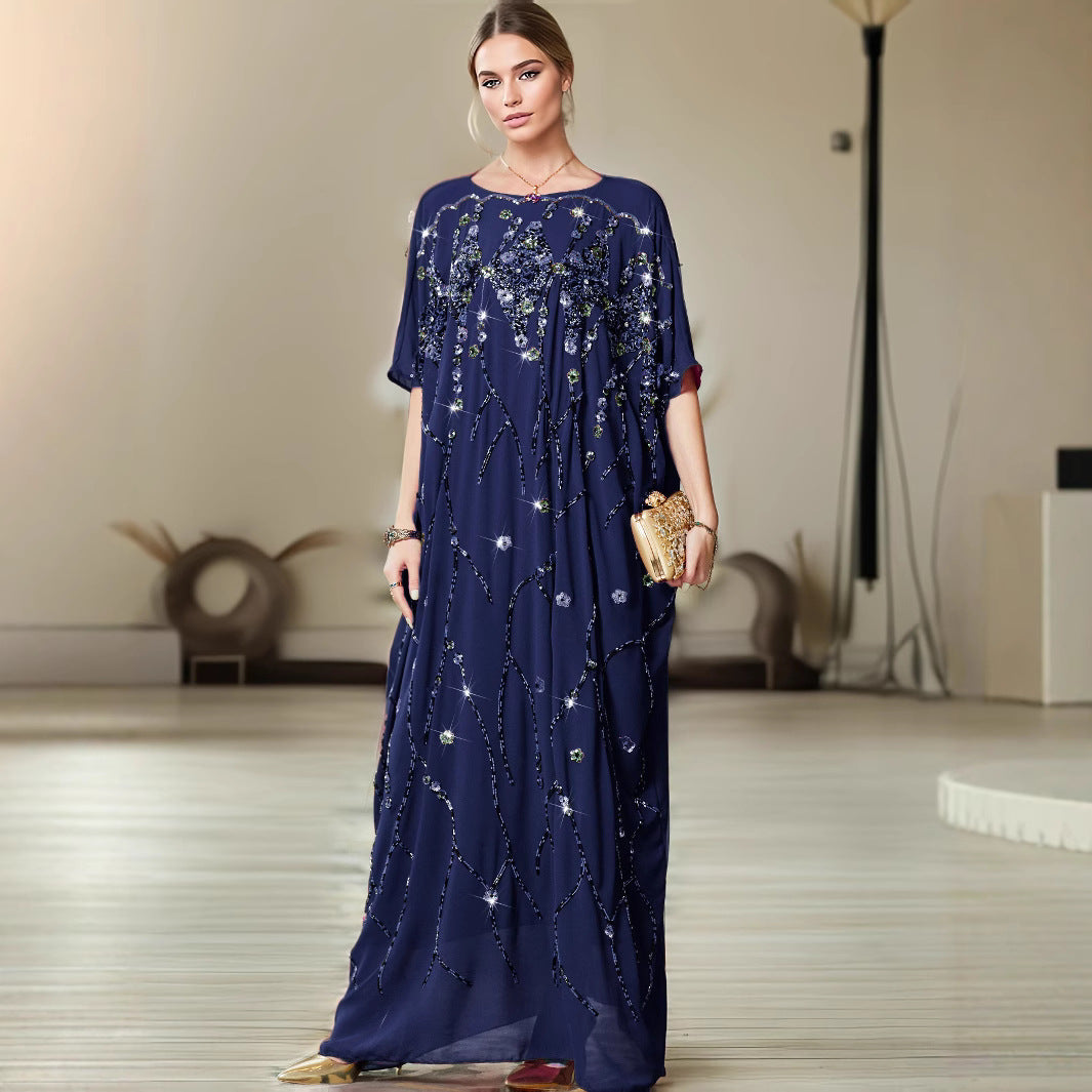New Heavy-embroidered Beaded Cape with Hand-sewn Three-dimensional Detailing