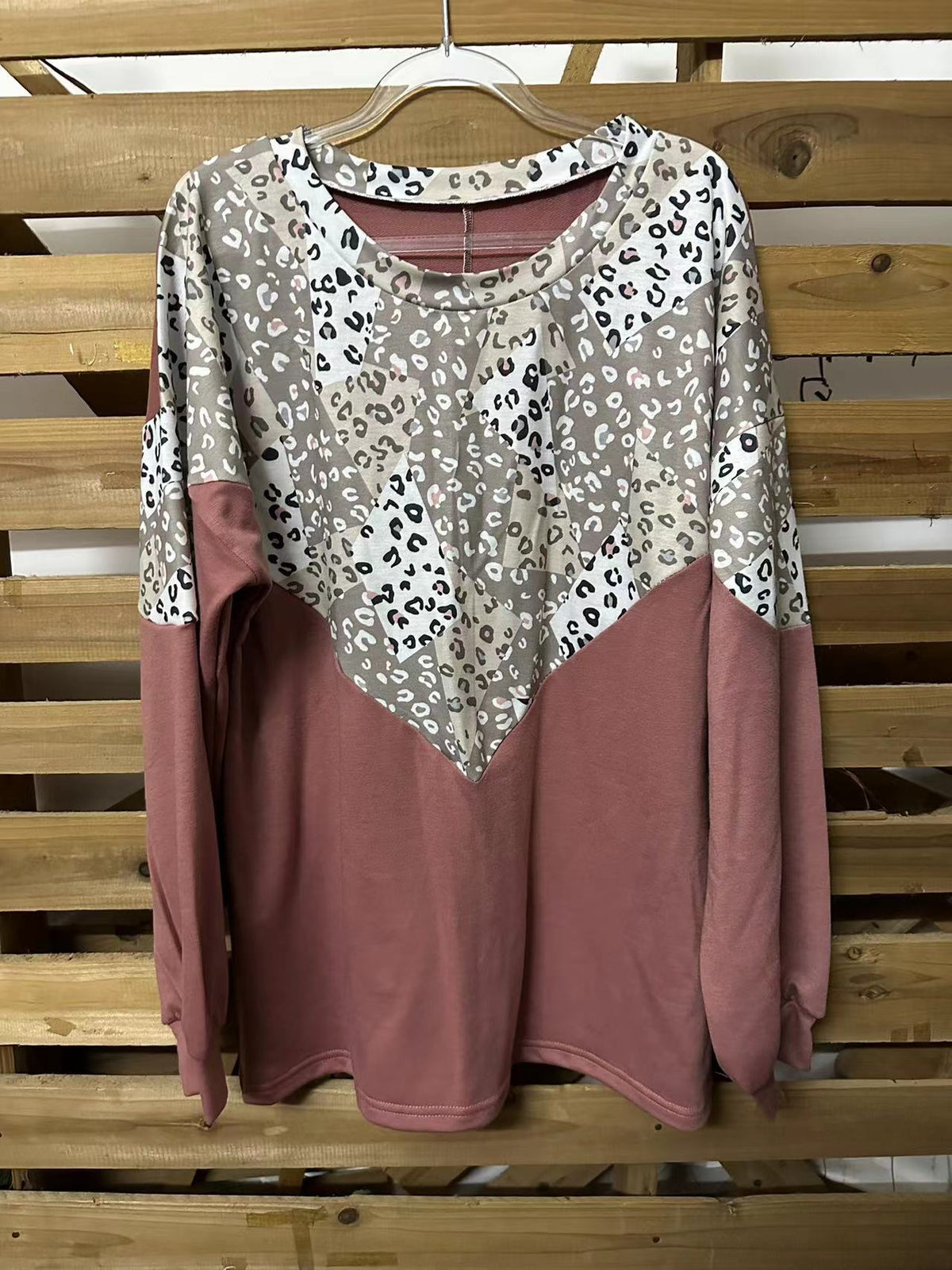 Chic Leopard Patchwork Loose Autumn & Winter Sweater