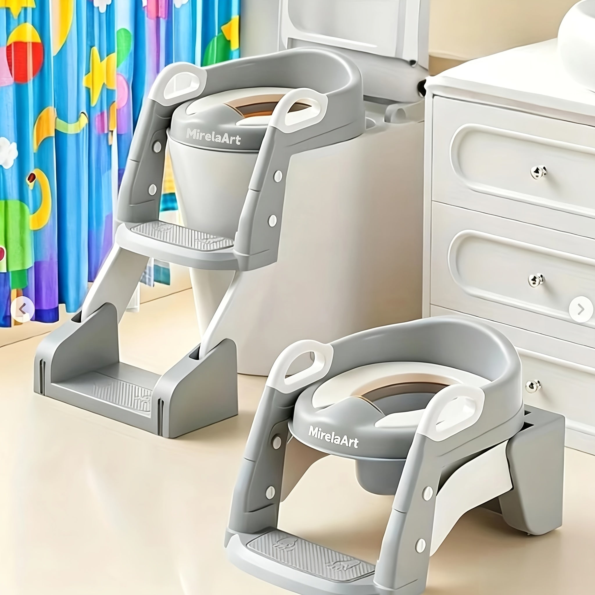 Potty Training Seat with Step Stool Ladder – Adjustable Anti‑Slip Design, Wide Steps, Splash Guard and Safety Handles
