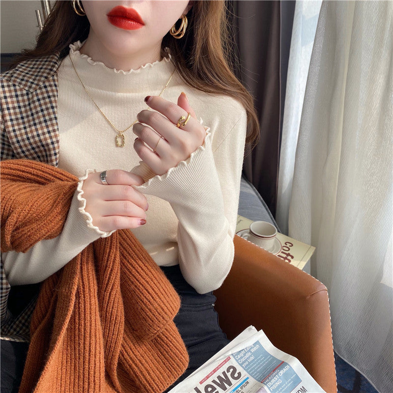 Slim-Fit Mock Neck Long-Sleeve Layering Sweater