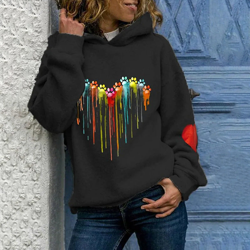 Chic Animal Print Hooded Sweatshirt for Women