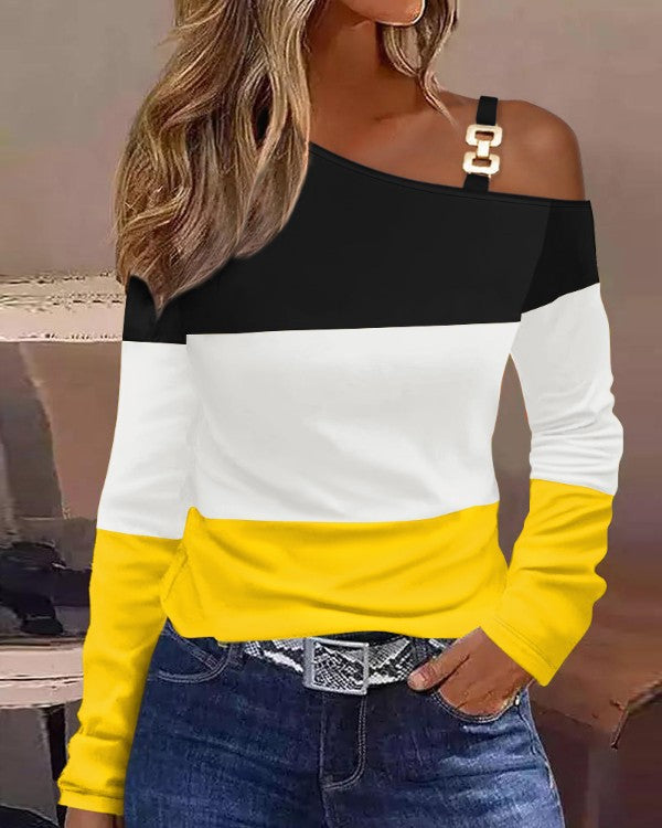Women's Asymmetrical Diagonal Collar Pullover Shirt