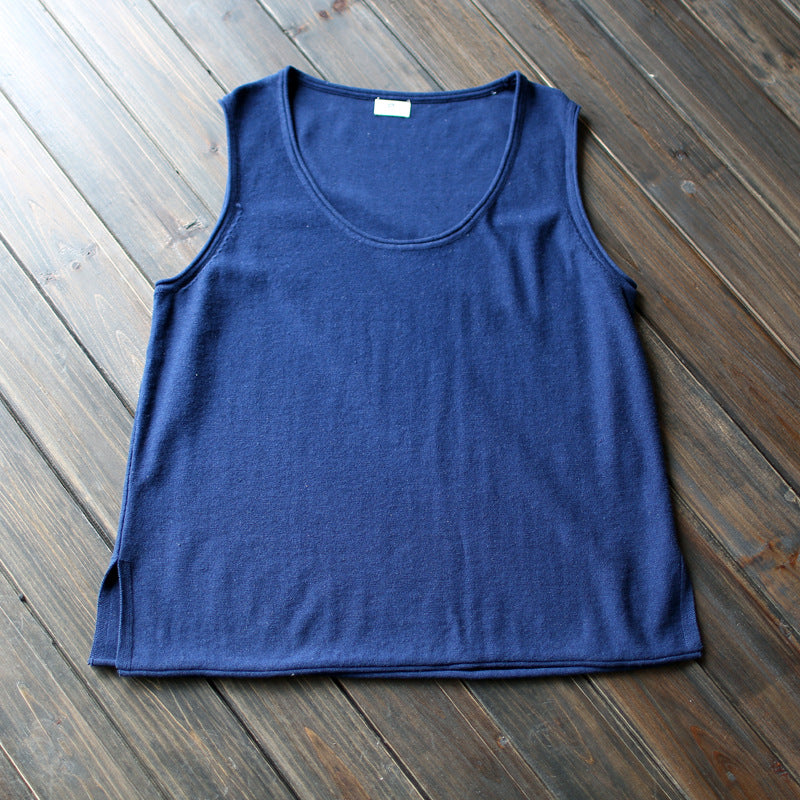 Distressed Artistic Women's Loose Cotton Vest
