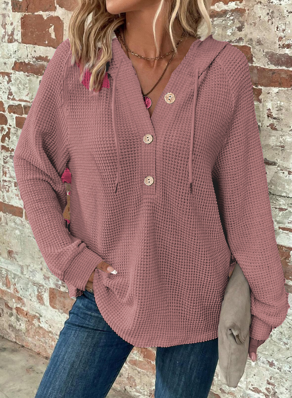 Women's Solid Color Long-Sleeve Sportswear Active Hoodie