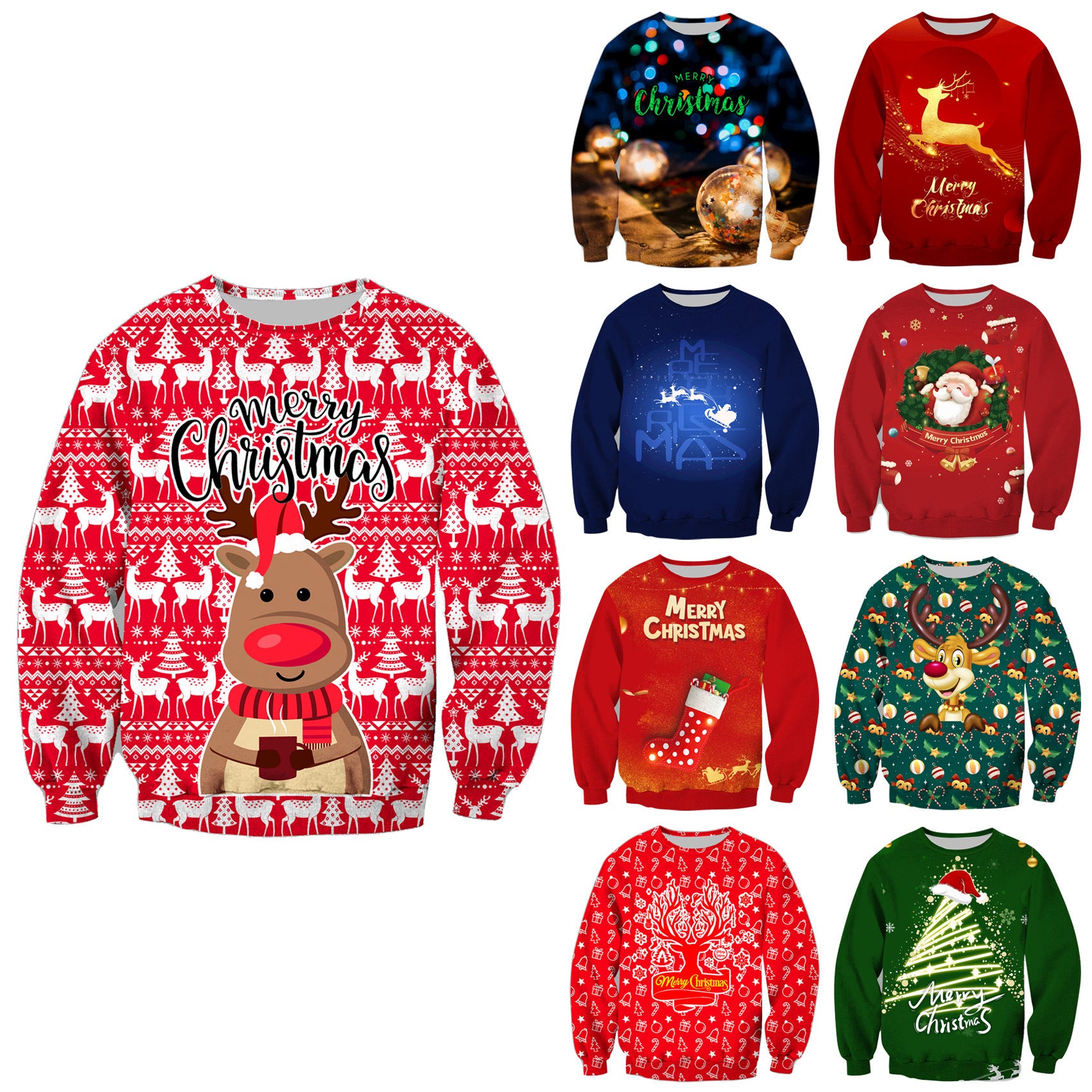 Festive 3D Christmas Hoodie for Women & Teens