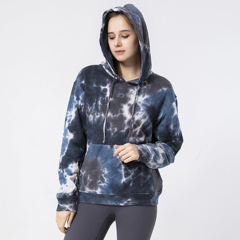 Women's Tie-Dye Cotton Zip Sweater Coat