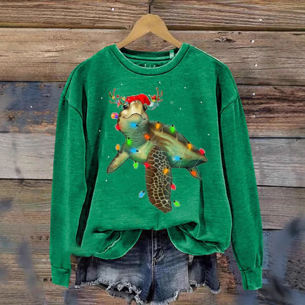 Festive 3D Christmas Print Crew Neck Women's Sweatshirt