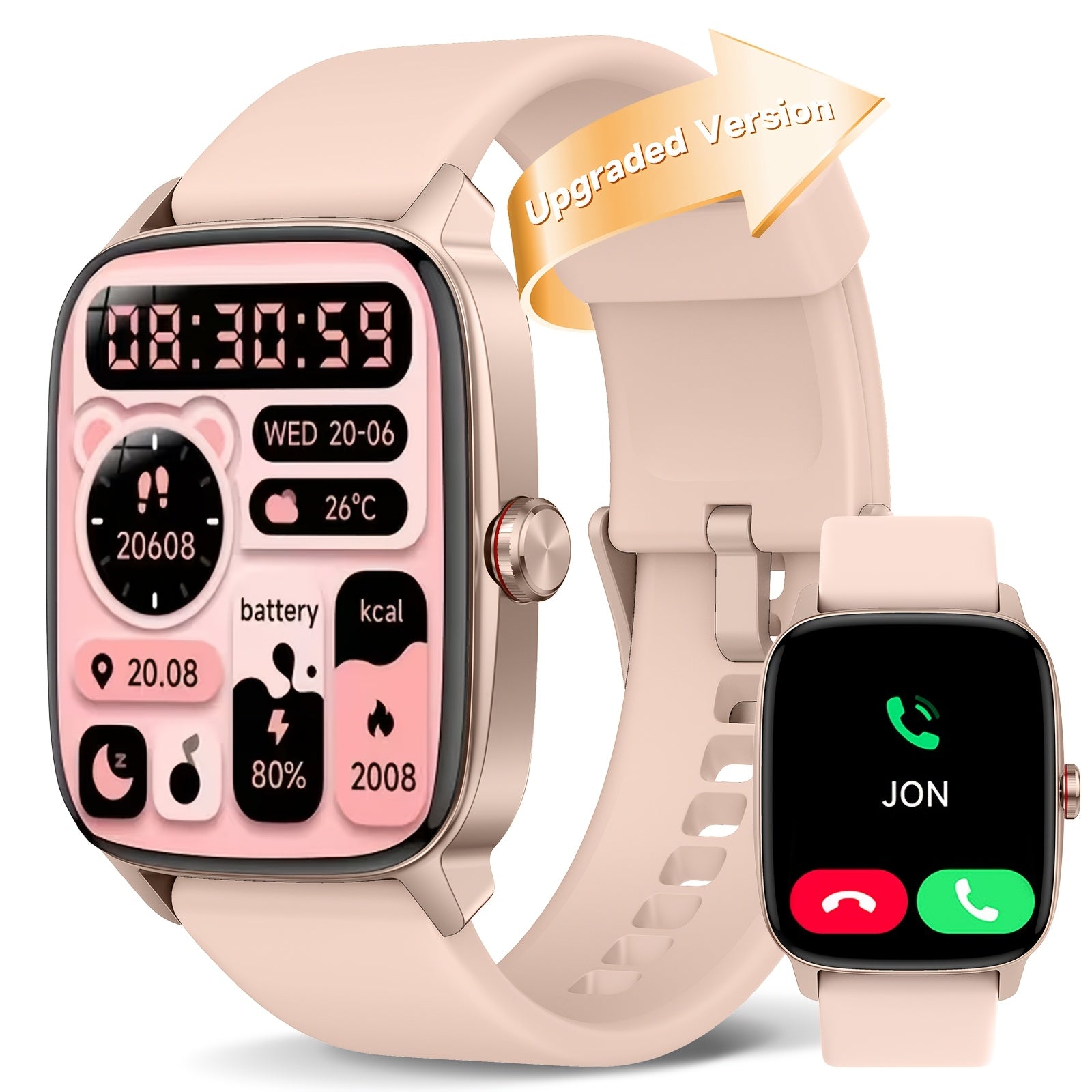 Women's 1.8-inch HD Smartwatch with Fitness Tracking and Built-in Alexa