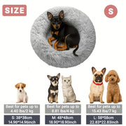 Luxury Plush Donut Bed for Small to Large Dogs & Cats - Soft Plush with Thickened Polyester Filling, Non-Slip Bottom, All-Season Comfort, 16 Scenes Indoor Use, 2-3 Pets at Once,