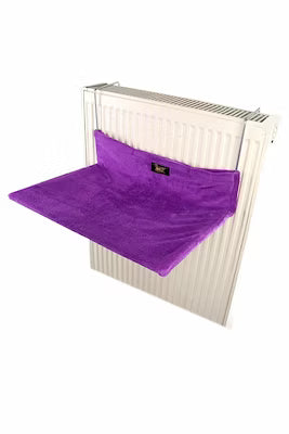 Purple foldable cat bed with heating core mattress