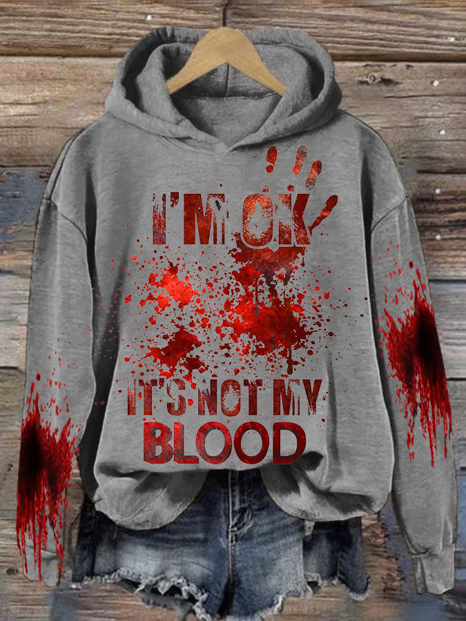 Women's 3D Letter Printed Loose Pullover Hoodie